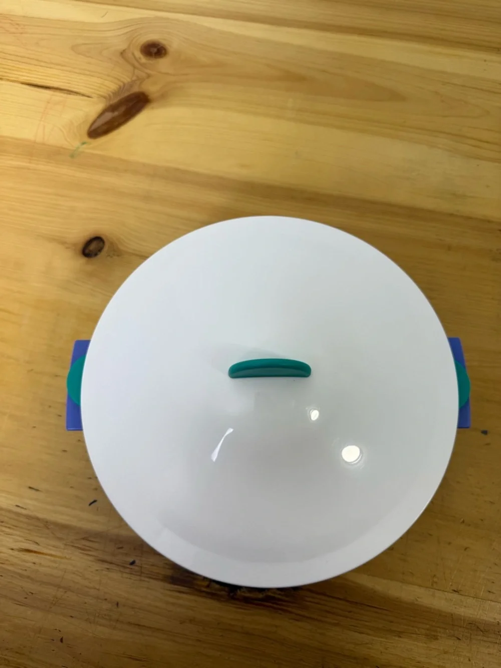Vintage Tupperware Microsteamer Large 3-Piece Set Periwinkle Turquoise & White‎